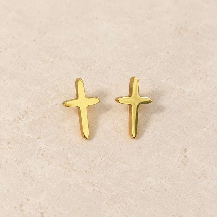 Little Cross Studs