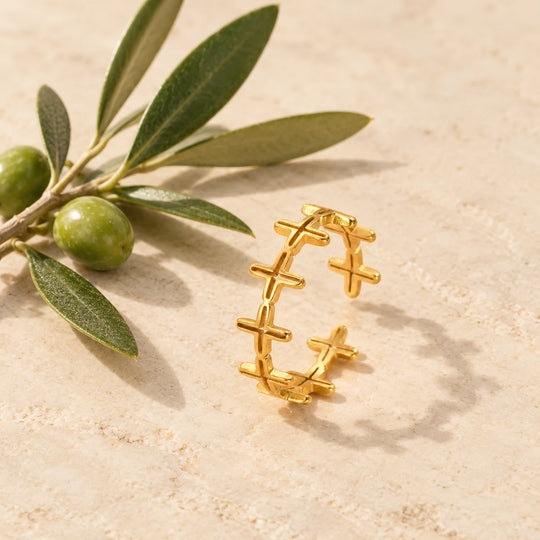 Band of Crosses Ring