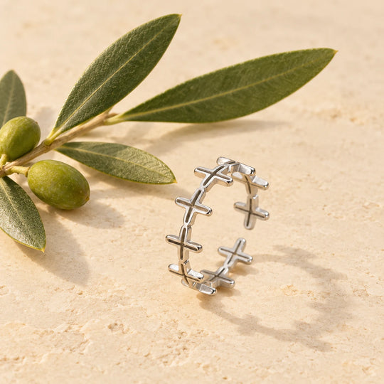 Band of Crosses Ring