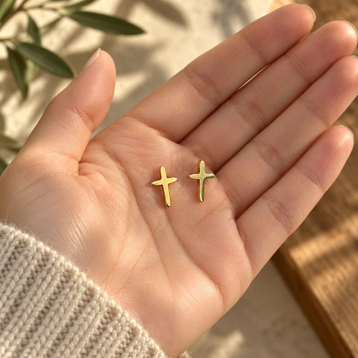 Little Cross Studs