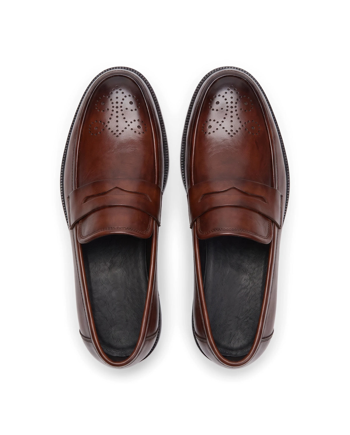 Men's Brogue Penny Loafers - Herbert - Top View