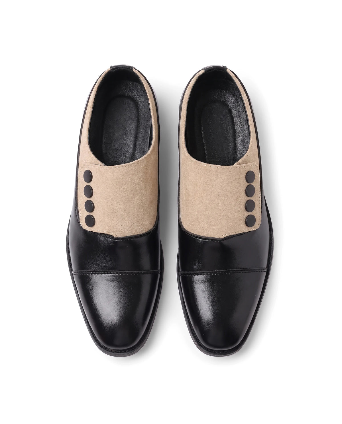 Men's Cap-Toe Button Panel Dress Shoes - Roderick - Top View