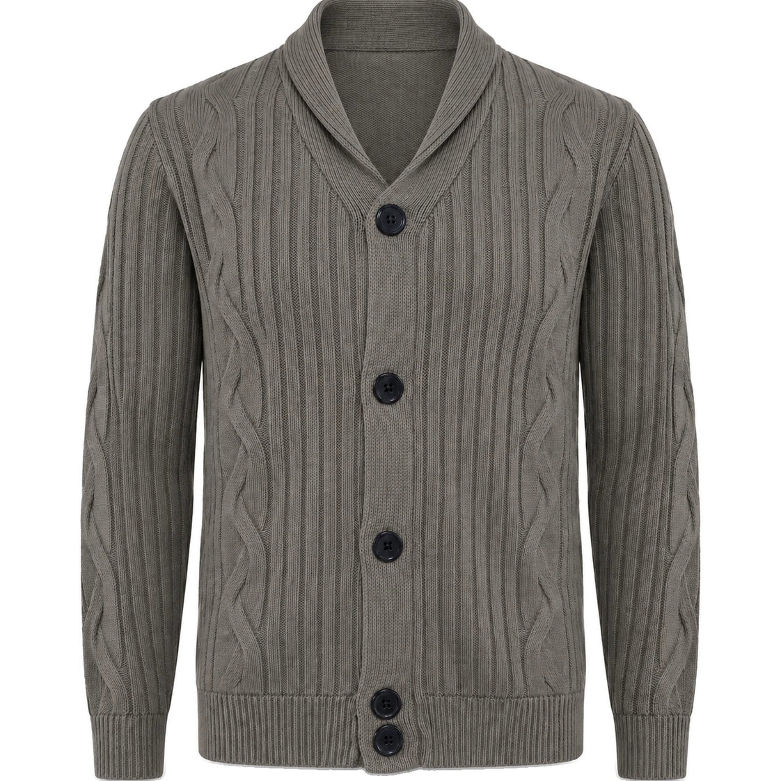 Men's Shawl Collar Knit Cardigan - Jamal - Gray