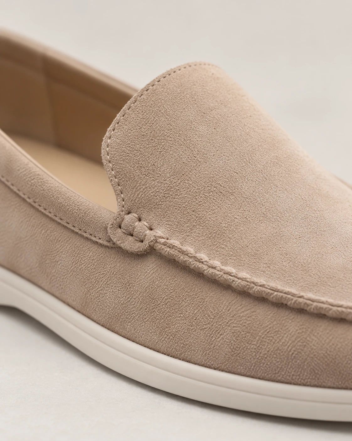 Men's Suede Slip-On Loafers - Douglas - Moc Toe Seam and Side Knot