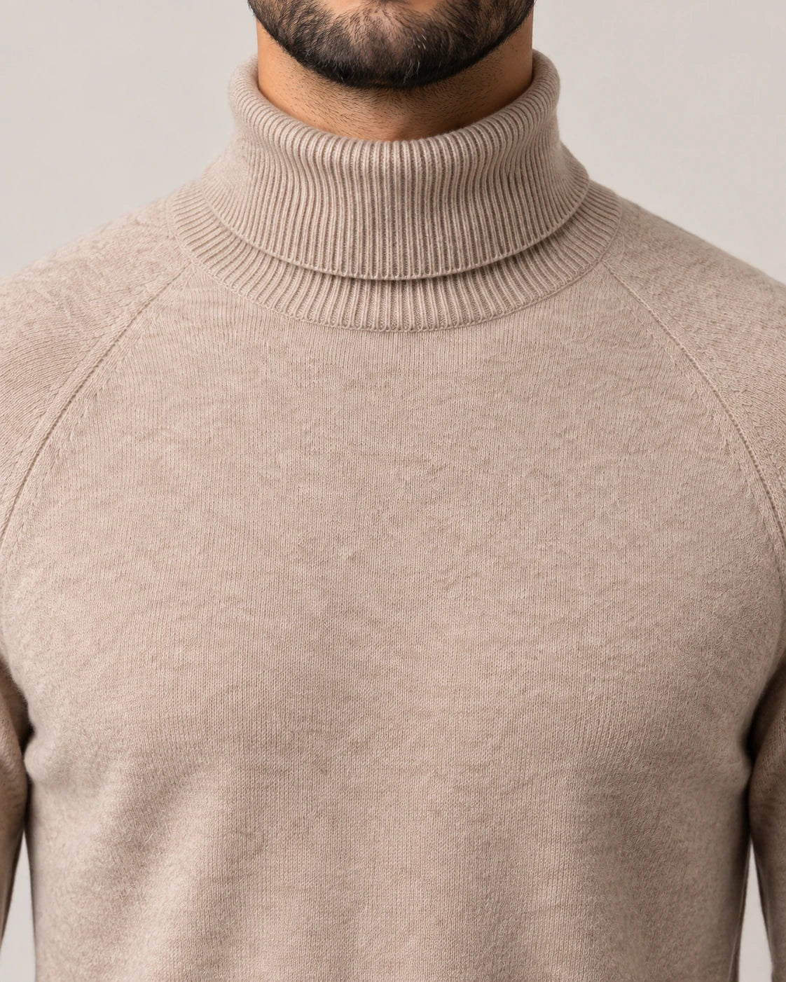 Men's Wool Turtleneck Sweater - Jeremy - Folded Turtleneck