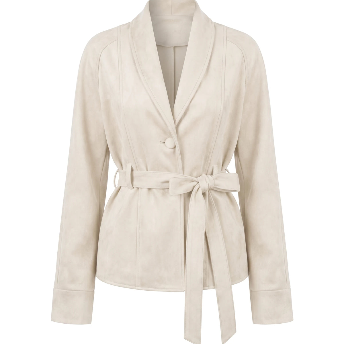 Women's Belted Wrap Jacket - Carmen - Beige