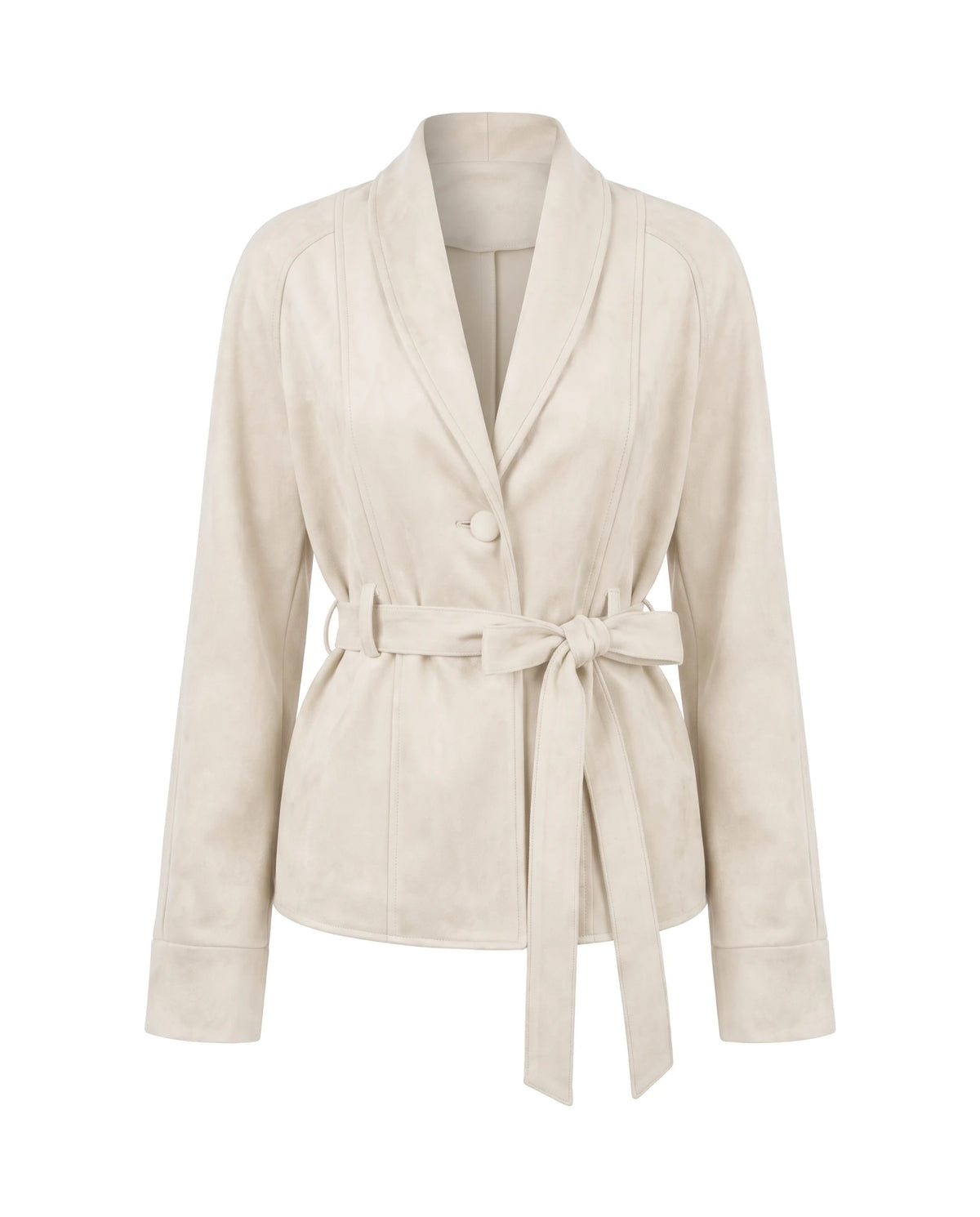 Women's Belted Wrap Jacket - Carmen - Beige