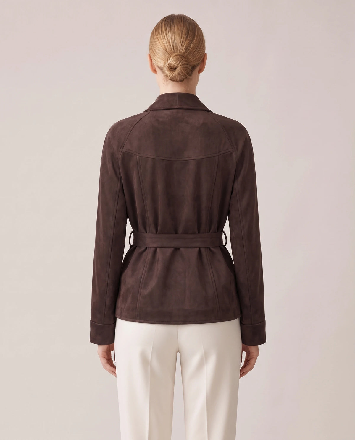 Women's Belted Wrap Jacket - Carmen - Model Back View
