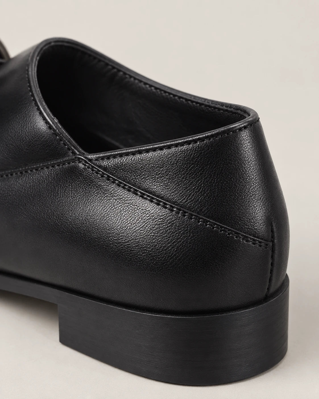 Women's Chain-Trim Leather Loafers - Duchess - Leather Topline and Block Heel