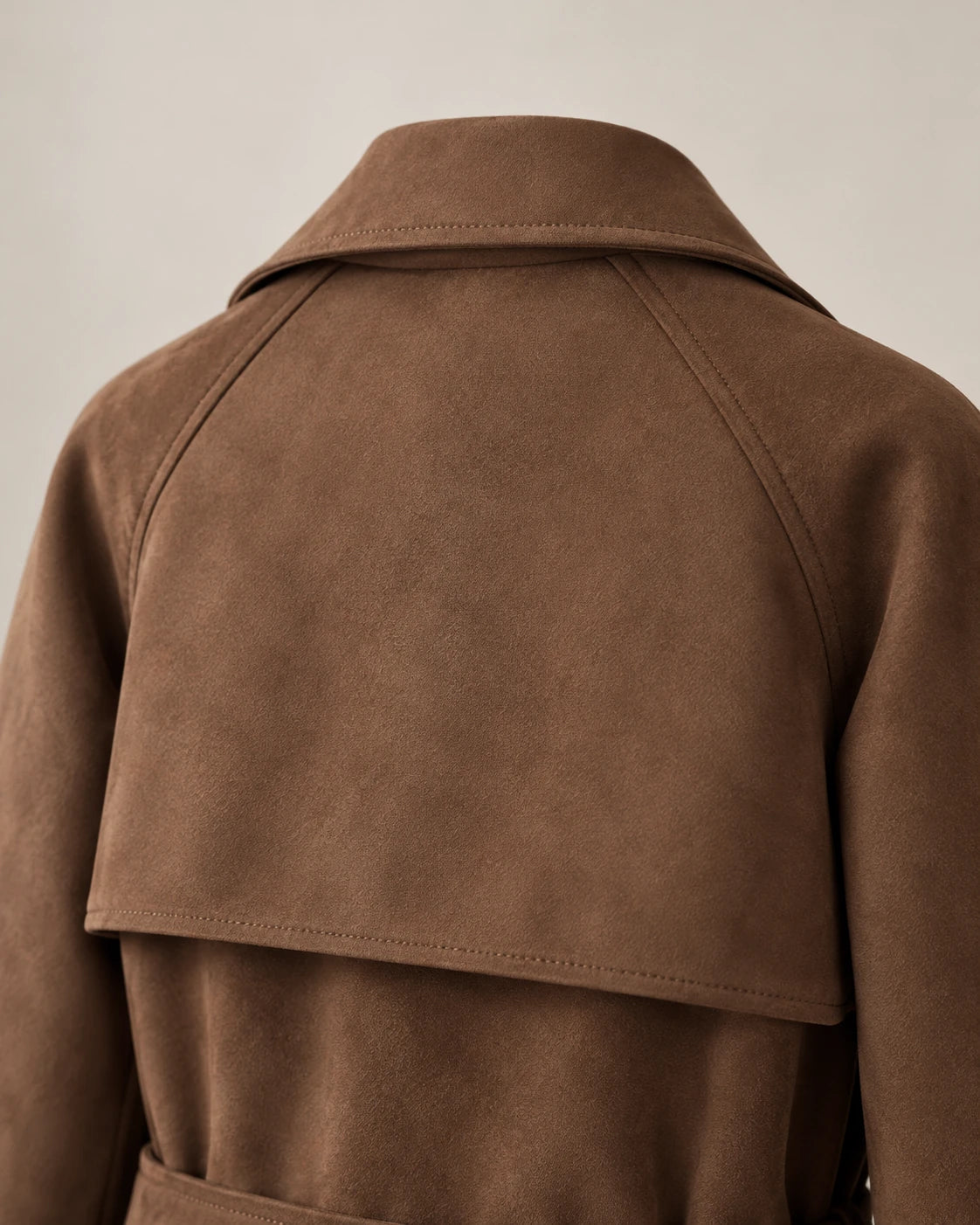 Women's Double-Breasted Cropped Trench Coat - Ashlyn - Back Storm Shield