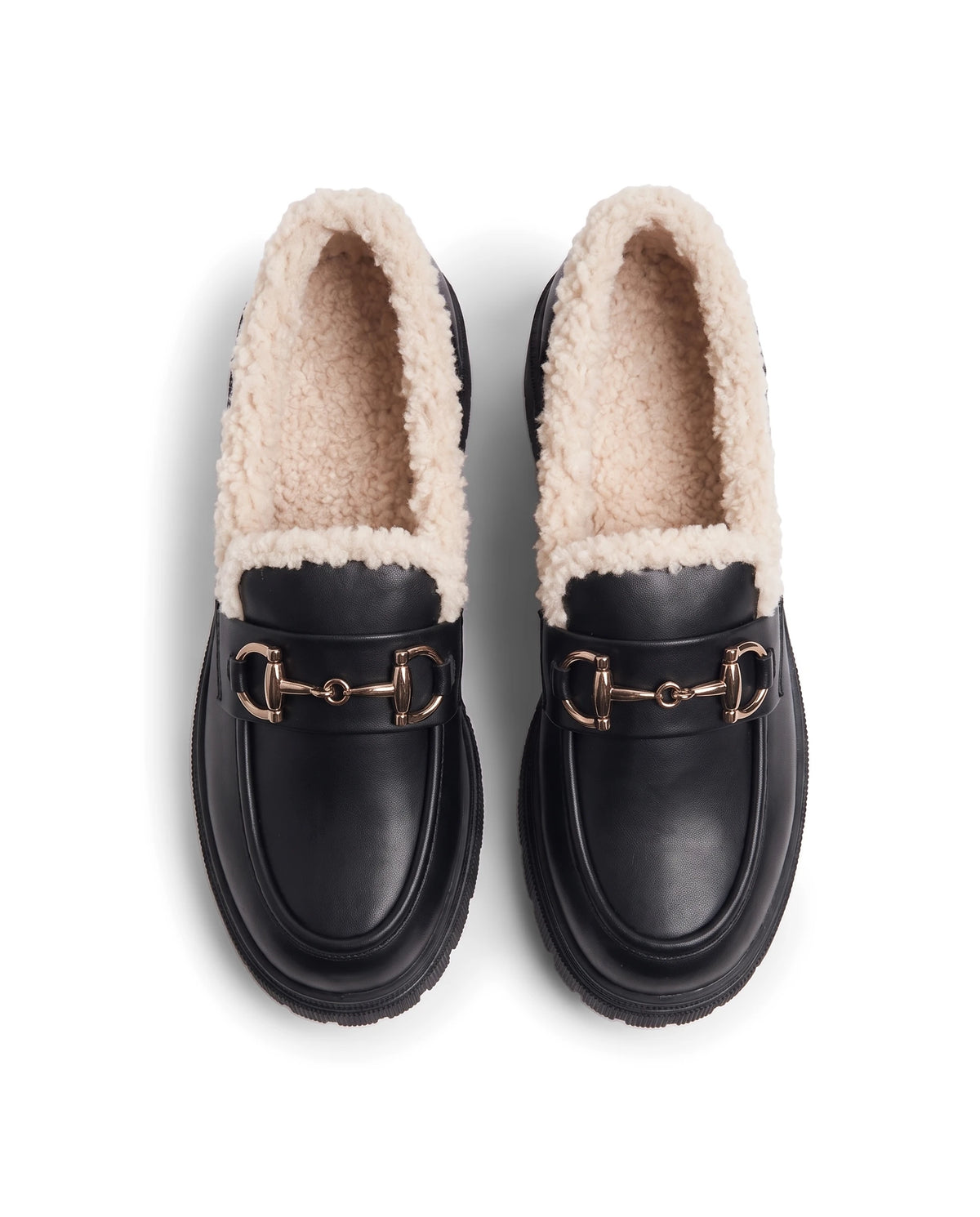 Women's Fleece-Lined Platform Loafers - Marcia - Top View