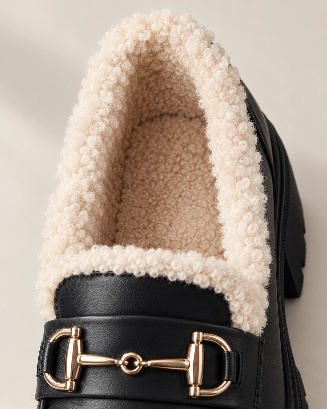 Women's Fleece-Lined Platform Loafers - Marcia - Plush Fleece Lining