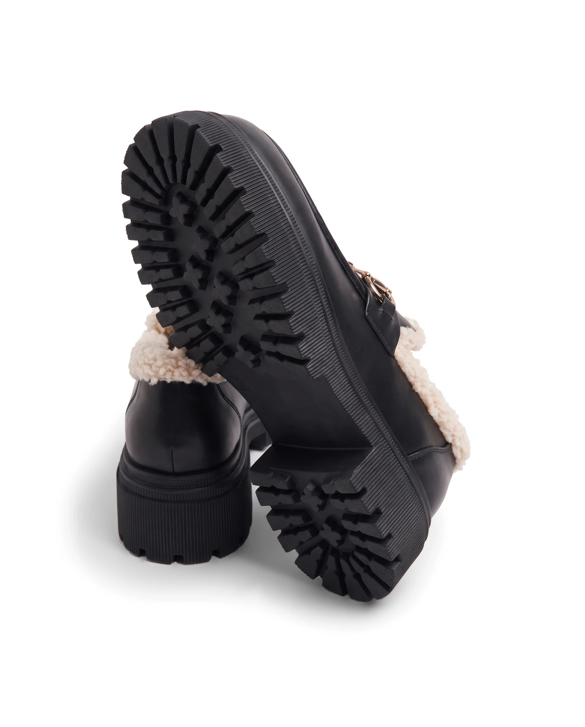 Women's Fleece-Lined Platform Loafers - Marcia - Detail Outsole