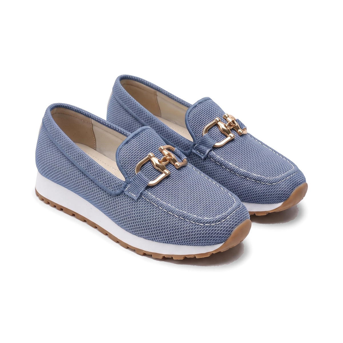 Women's Knit Platform Loafers - Teodora - Blue