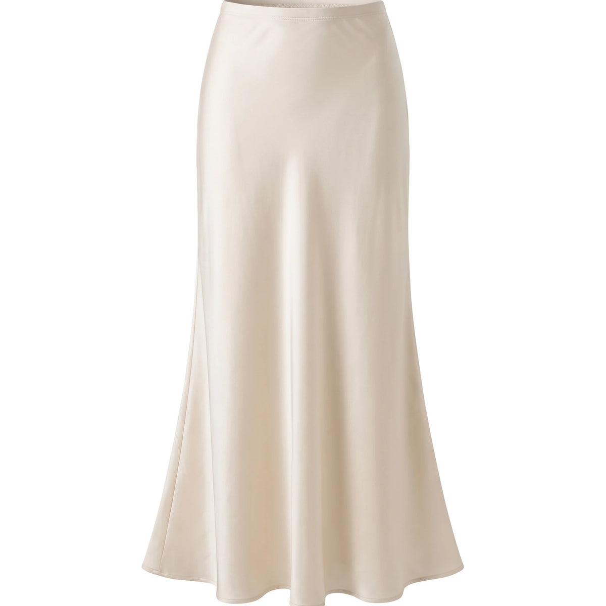 Women's Satin Maxi Skirt - Beige