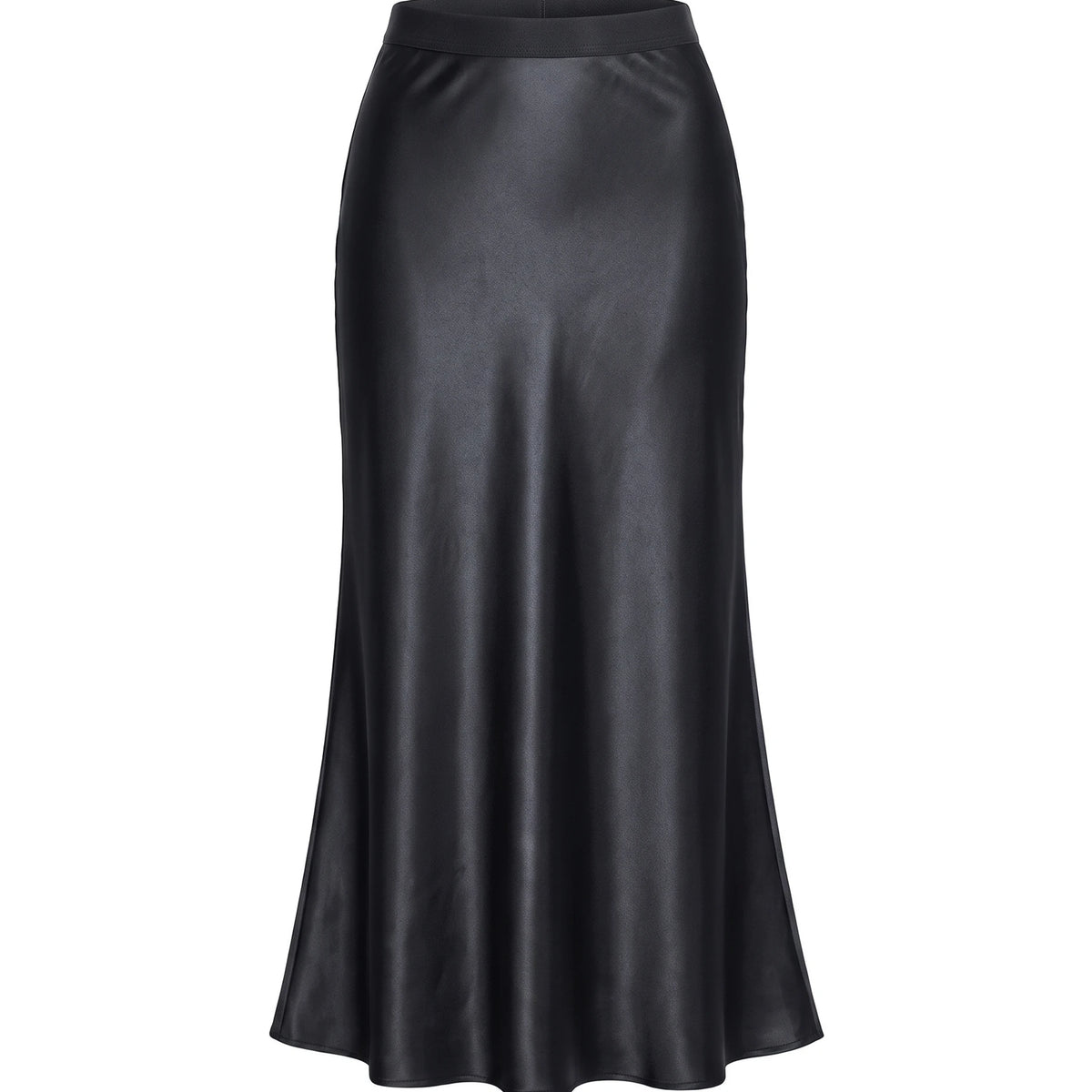 Women's Satin Maxi Skirt - Black