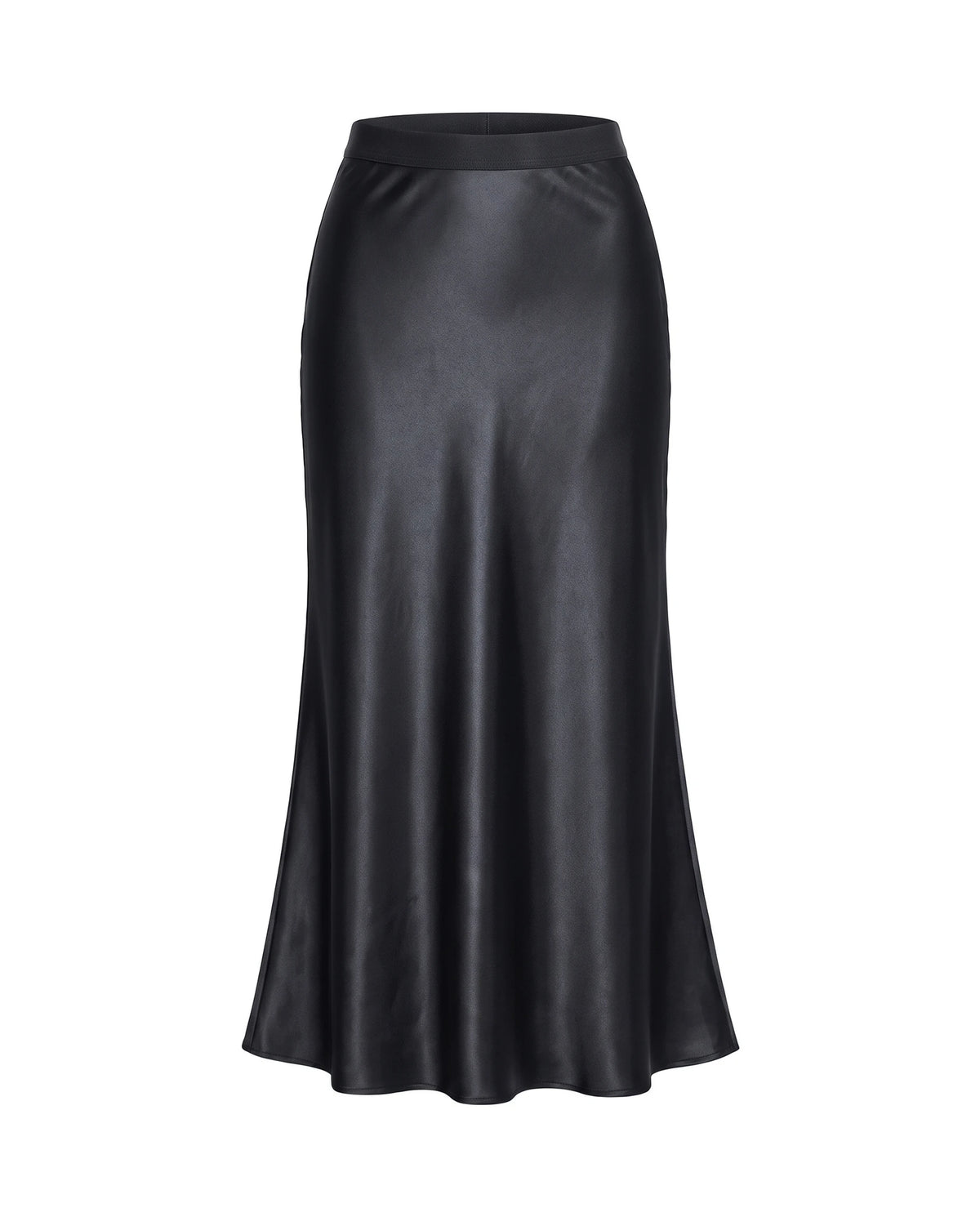 Women's Satin Maxi Skirt - Black