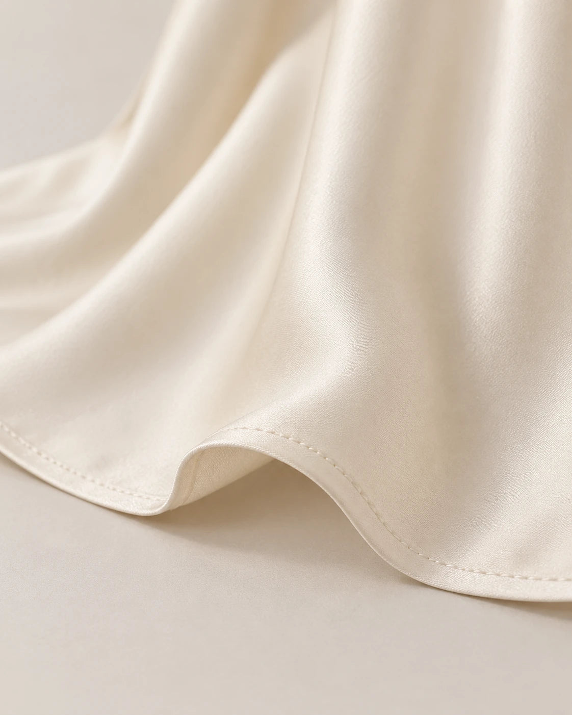 Women's Satin Maxi Skirt - Fine Turned-Up Satin Hem