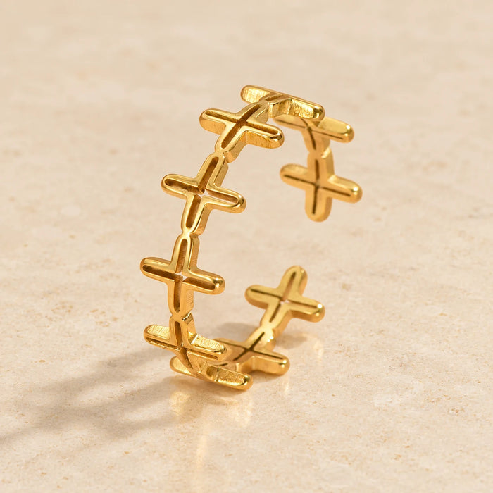 Band of Crosses Ring