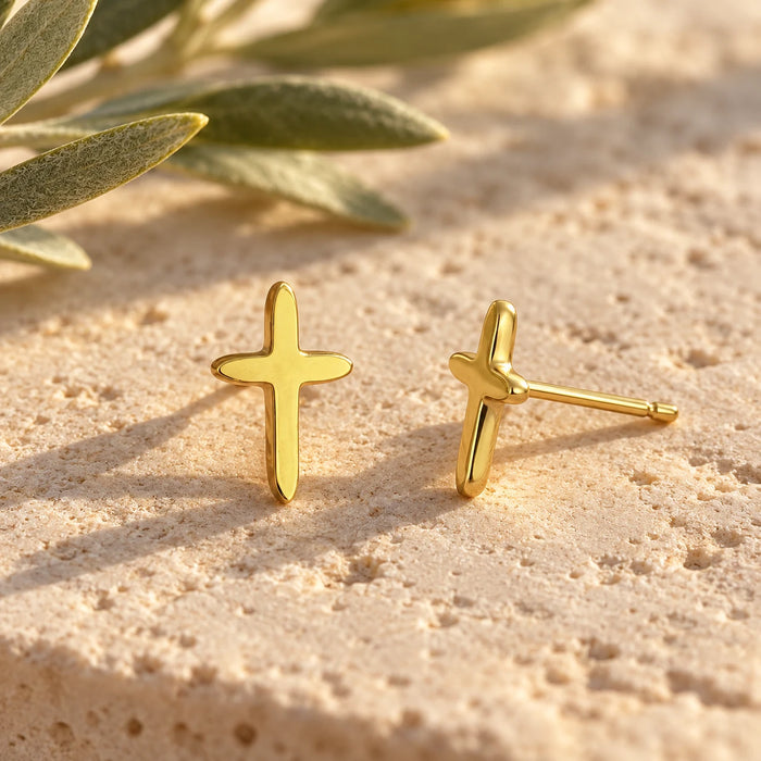 Little Cross Studs