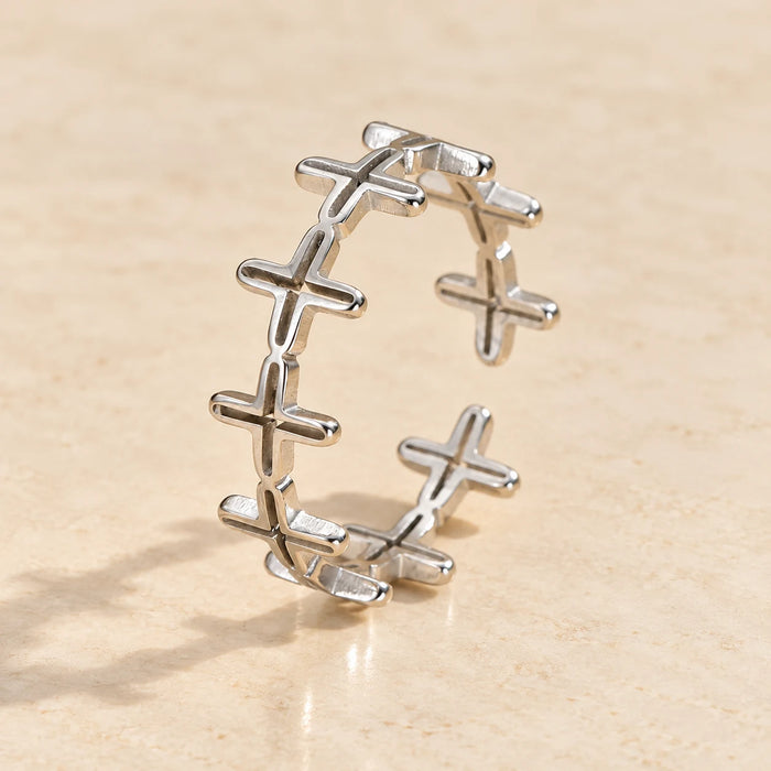 Band of Crosses Ring