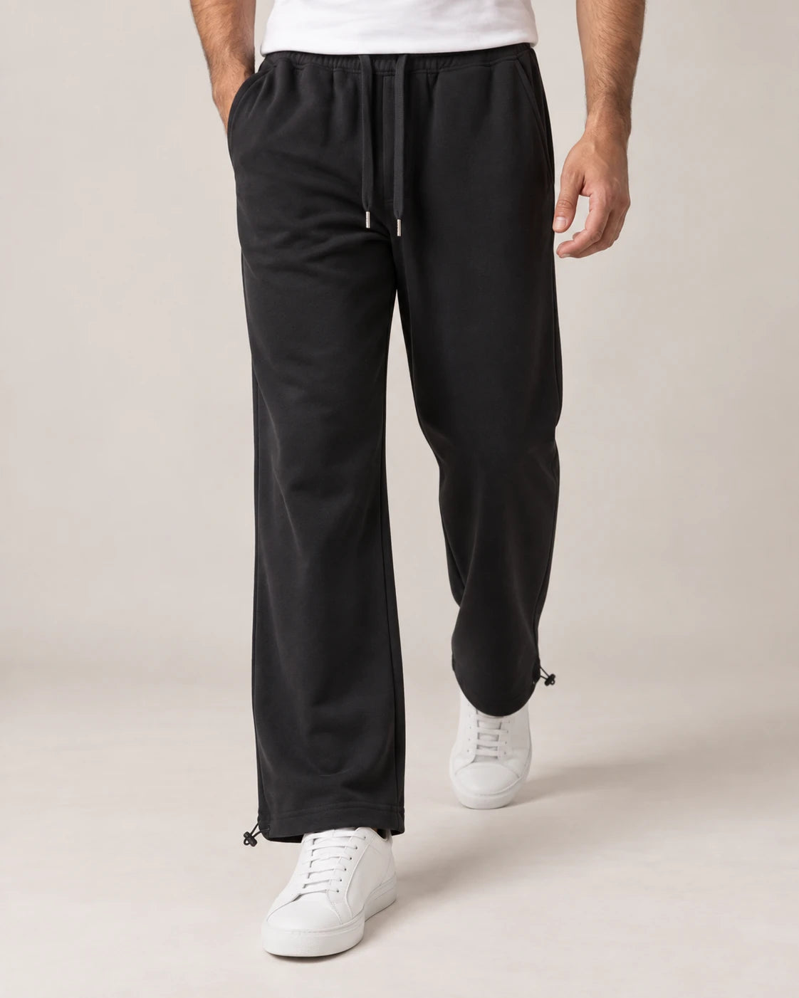 Men's Cotton-Blend Terry Lounge Pants - Resort - Straight Leg in Motion
