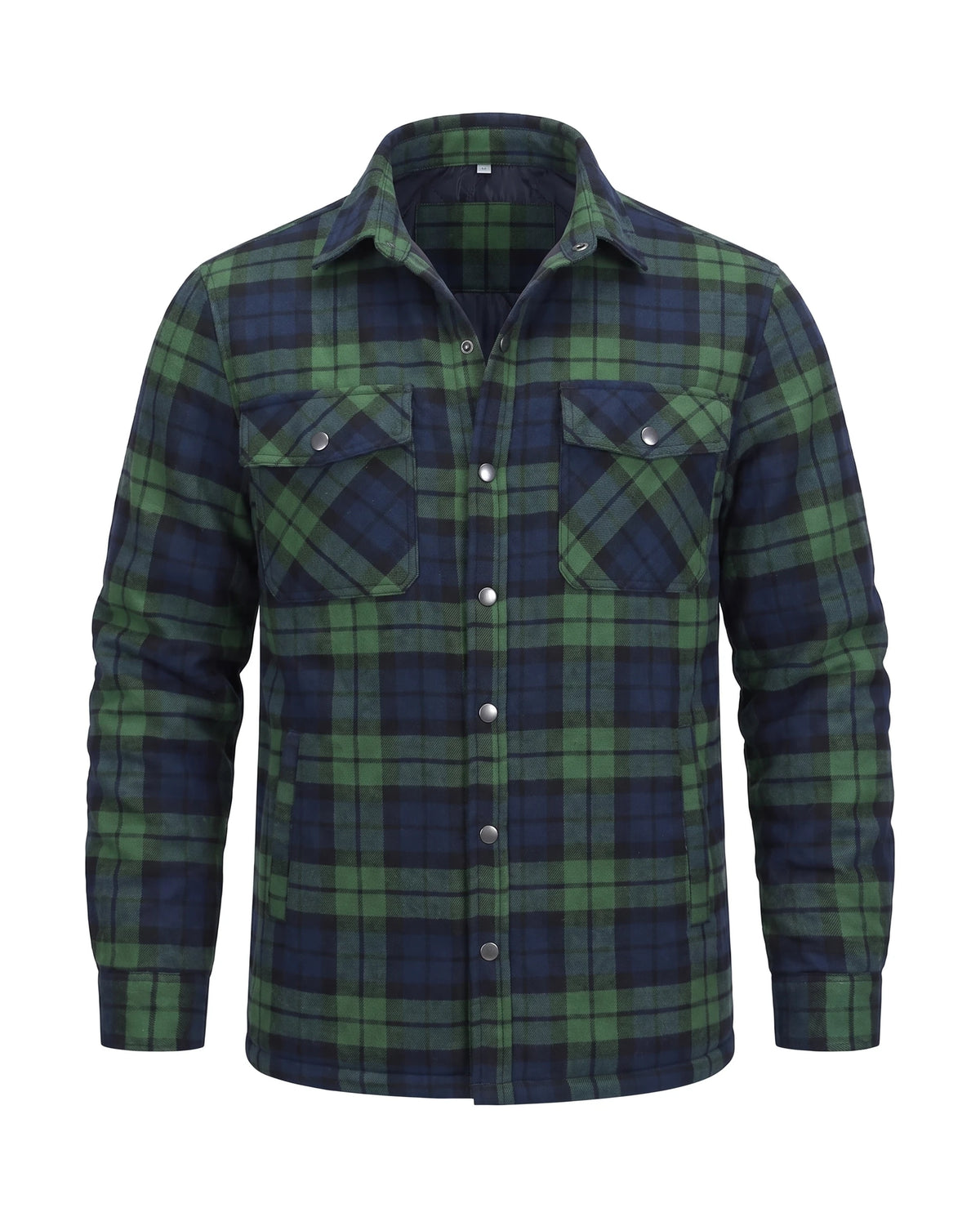 Men's Quilted-Lined Flannel Shirt Jacket - Hollis - Green