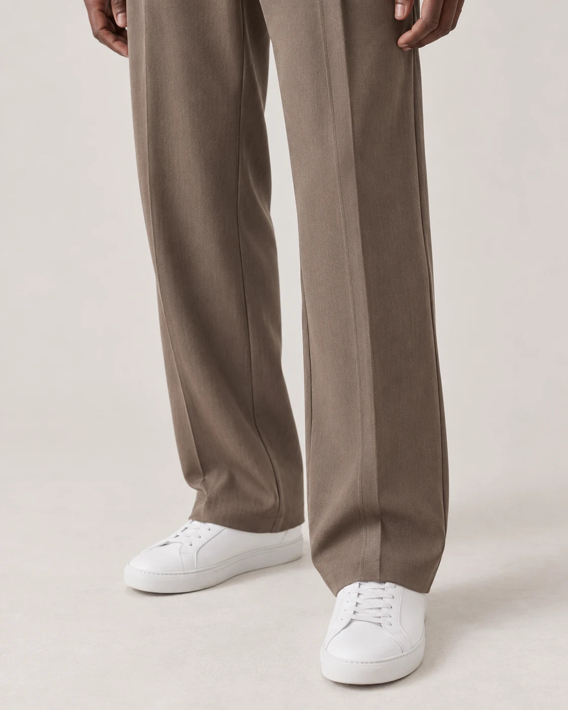 Men's Relaxed Straight-Leg Trousers - Hartley - Stitched Crease and Full Length