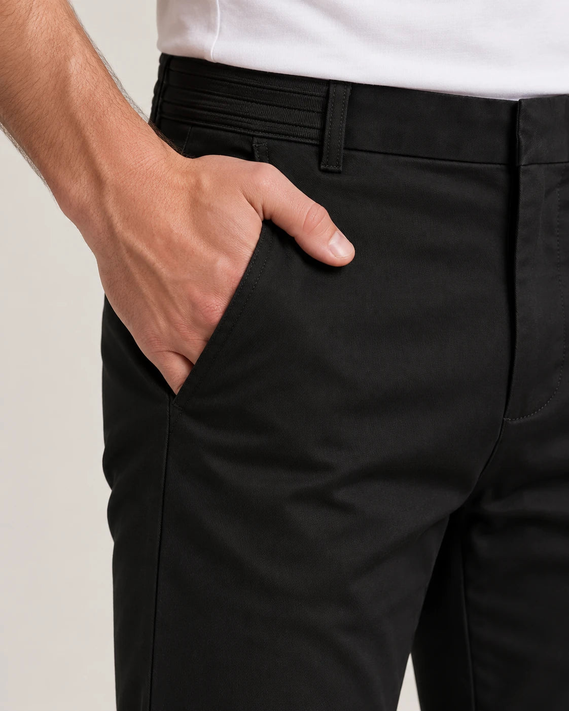 Men's Slim Tapered Cotton Chinos - Ellis - Slanted Front Pocket