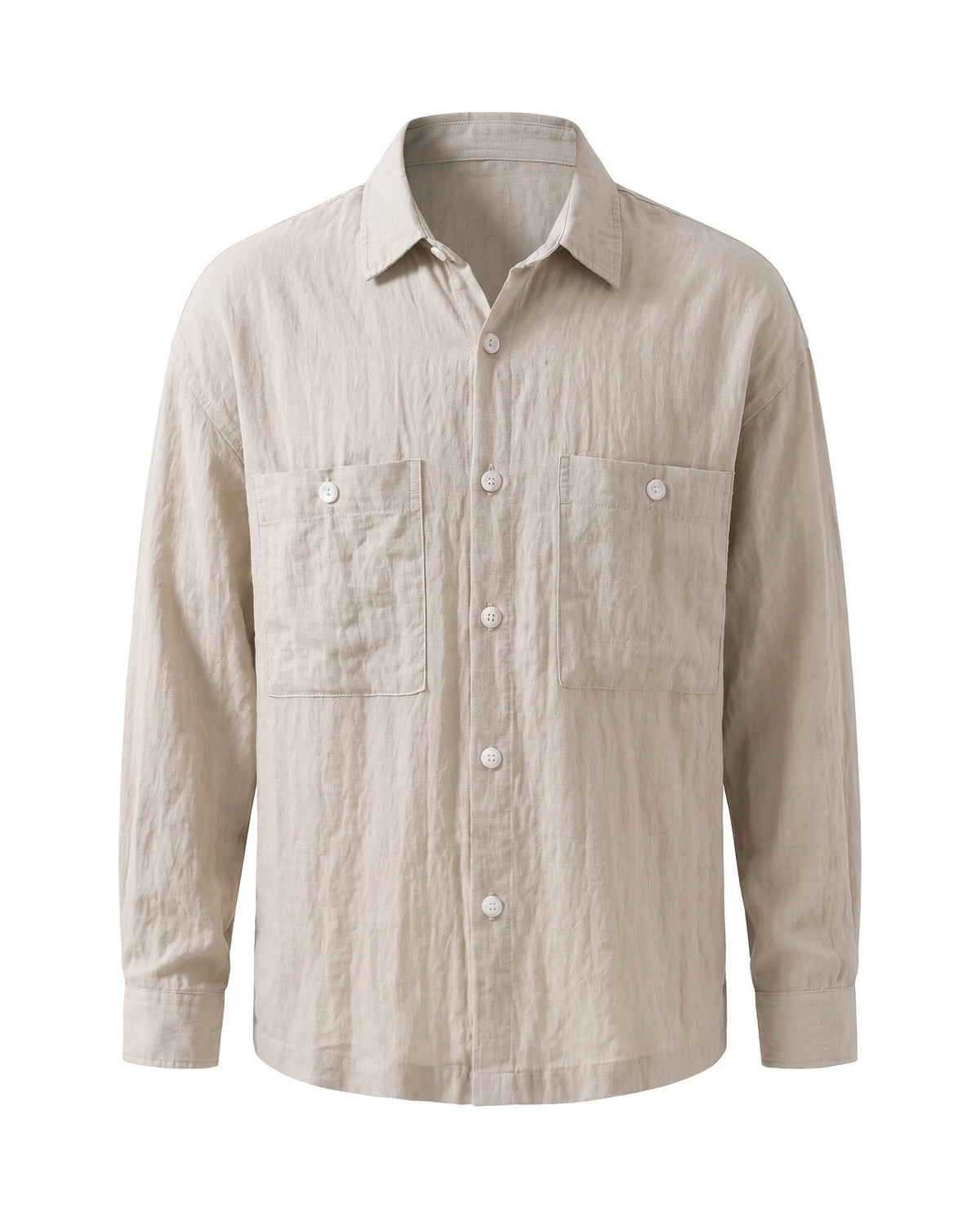 Men's Lyocell-Blend Overshirt - Portofino - Beige