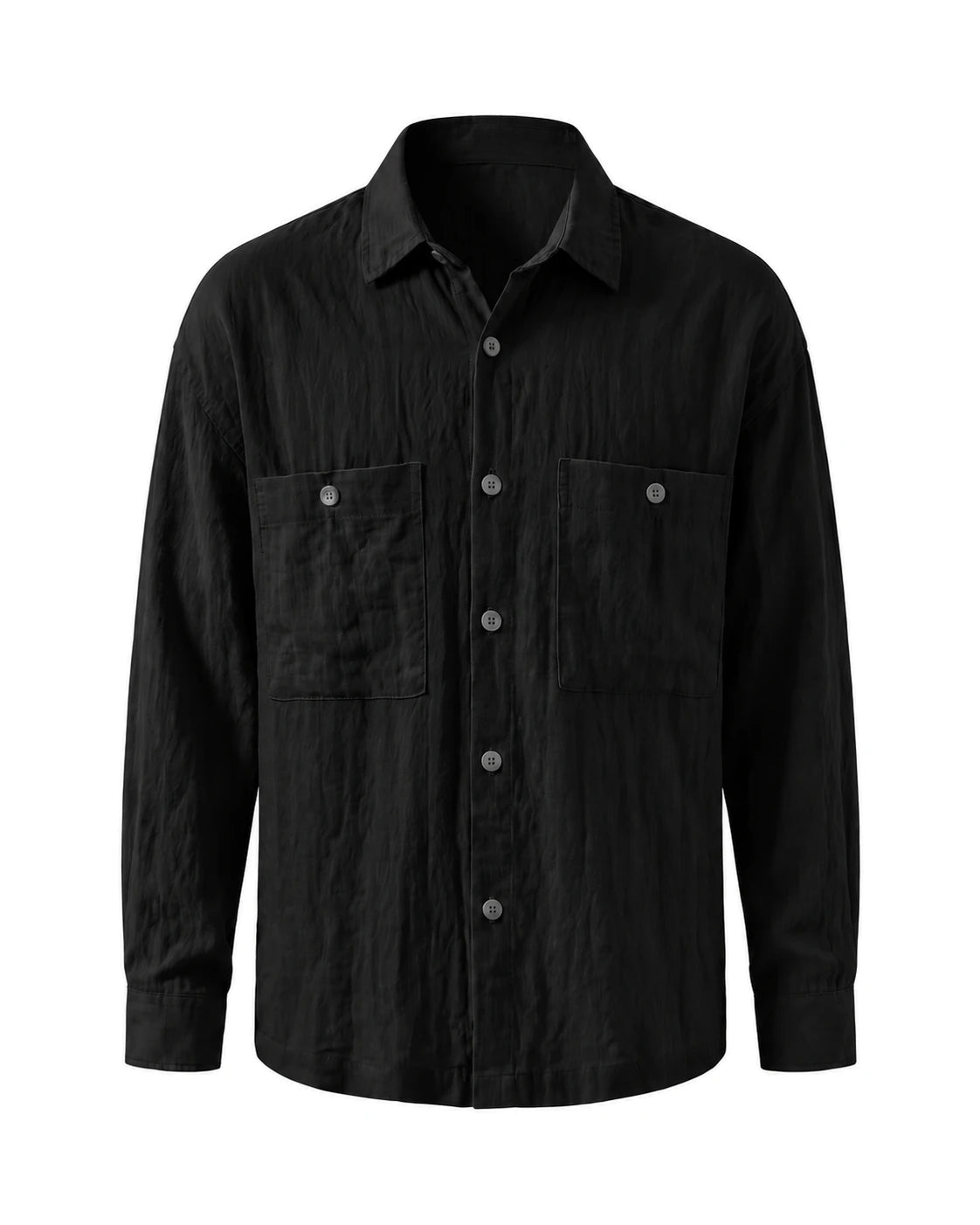 Men's Lyocell-Blend Overshirt - Portofino - Black