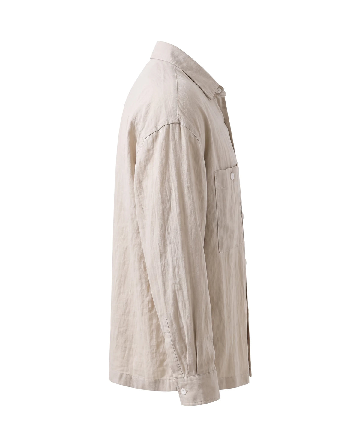 Men's Lyocell-Blend Overshirt - Portofino - Side View