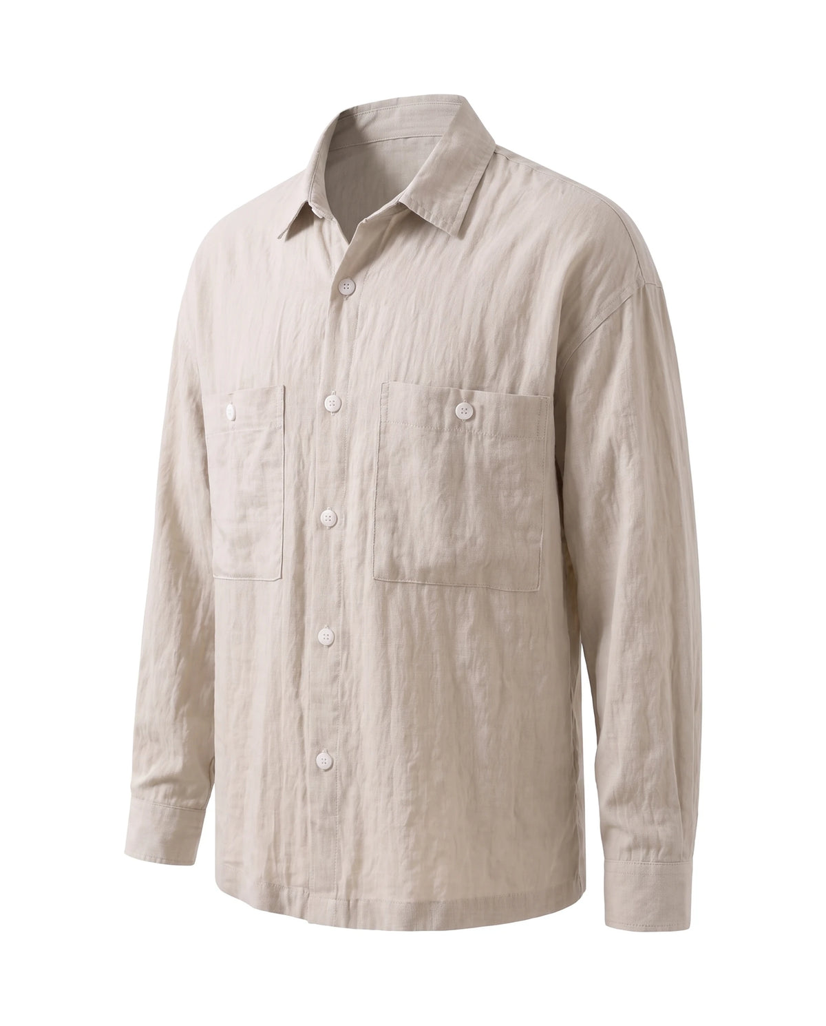 Men's Lyocell-Blend Overshirt - Portofino - Three-Quarter View