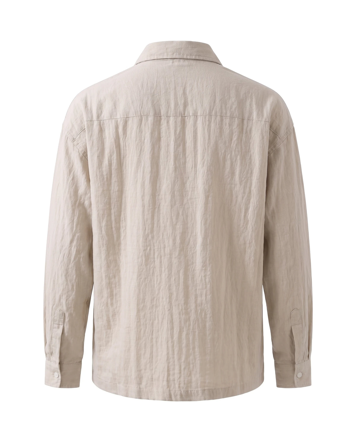 Men's Lyocell-Blend Overshirt - Portofino - Beige Back View