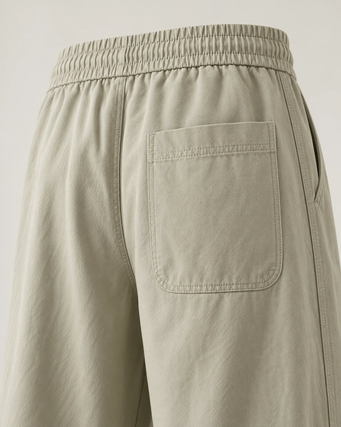 Men's Wide-Leg Pleated Lyocell Trousers - Marlow - Back Patch Pocket