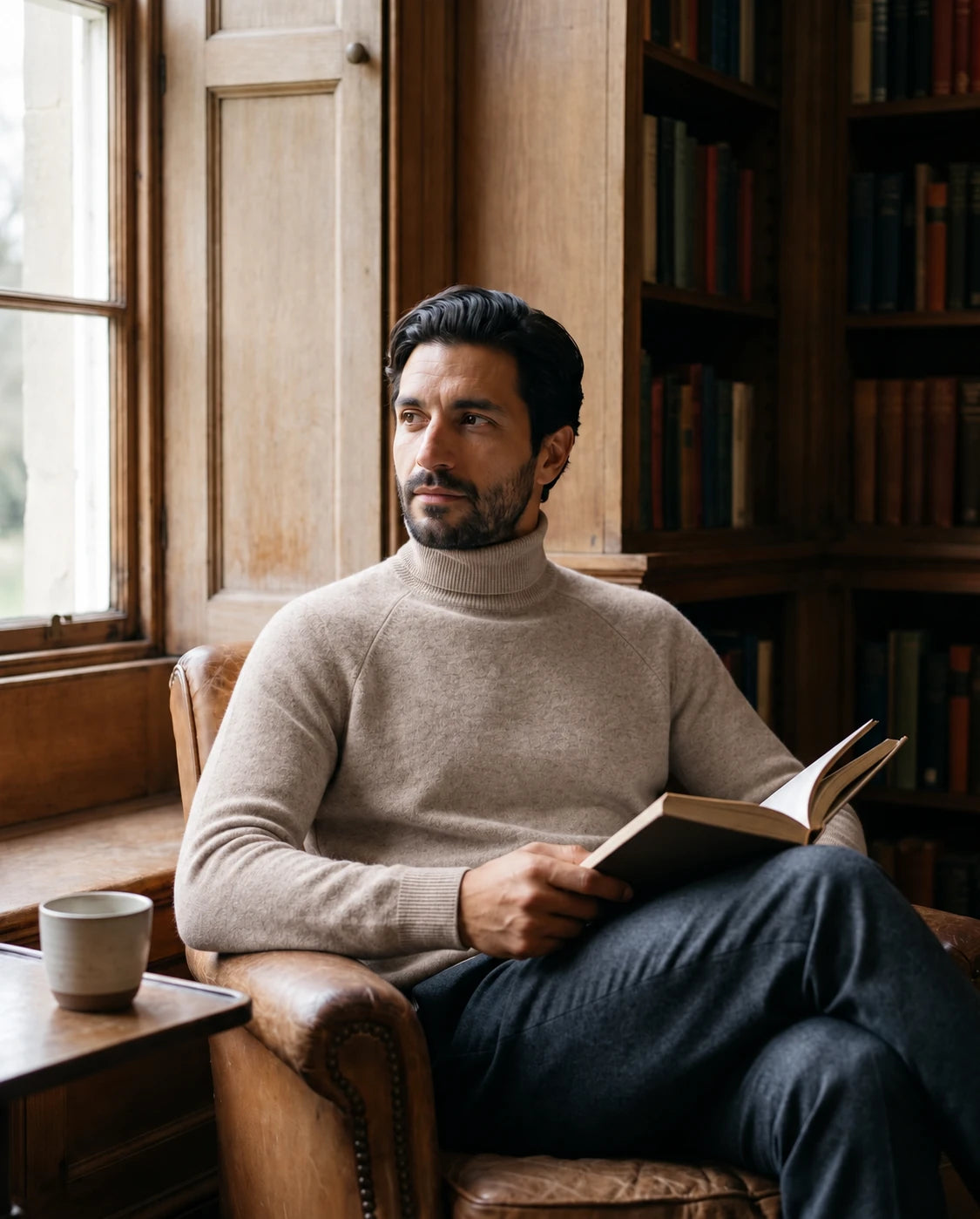 Men's Wool Turtleneck Sweater - Jeremy - Lifestyle Indoor