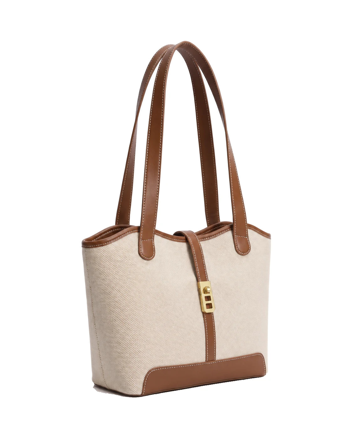 Women's Zip-Top Canvas Tote Bag - St Tropez - Three-Quarter View