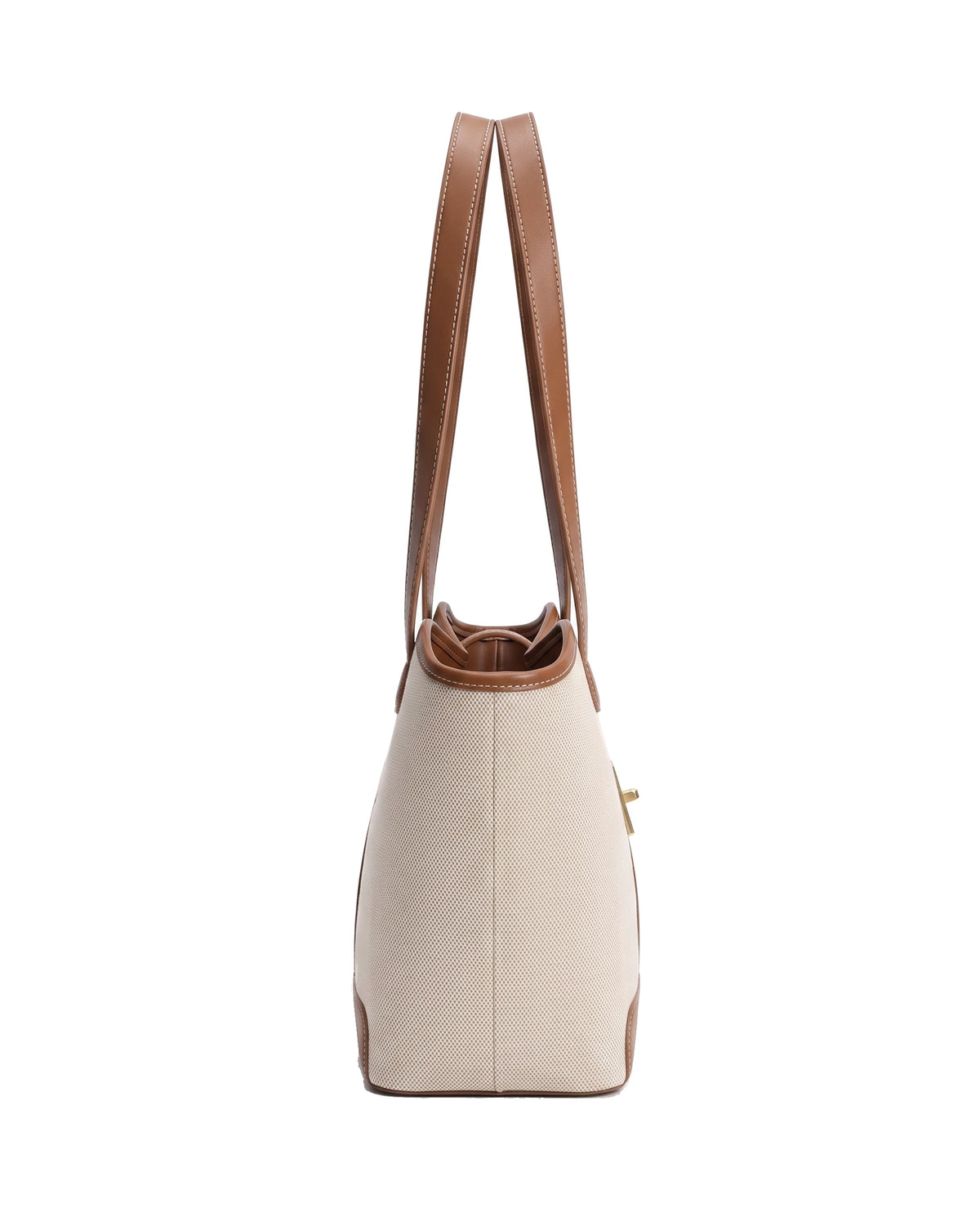 Women's Zip-Top Canvas Tote Bag - St Tropez - Side View
