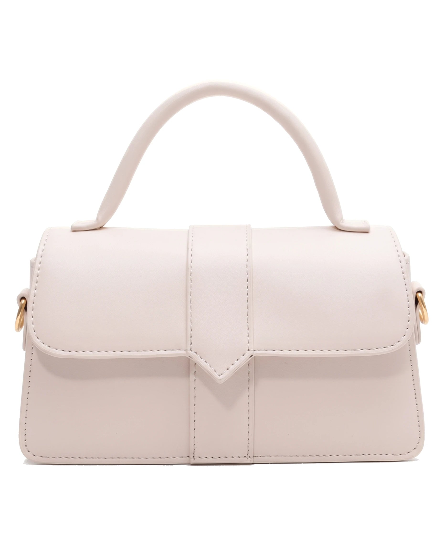 Women's Small Top-Handle Flap Bag - Paris - White