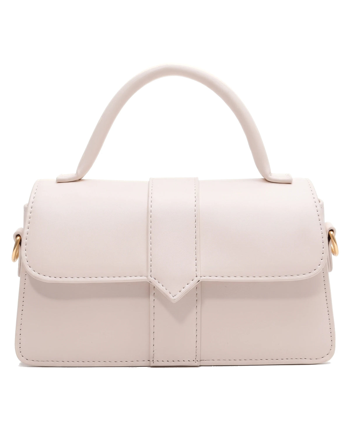 Women's Small Top-Handle Flap Bag - Paris - White