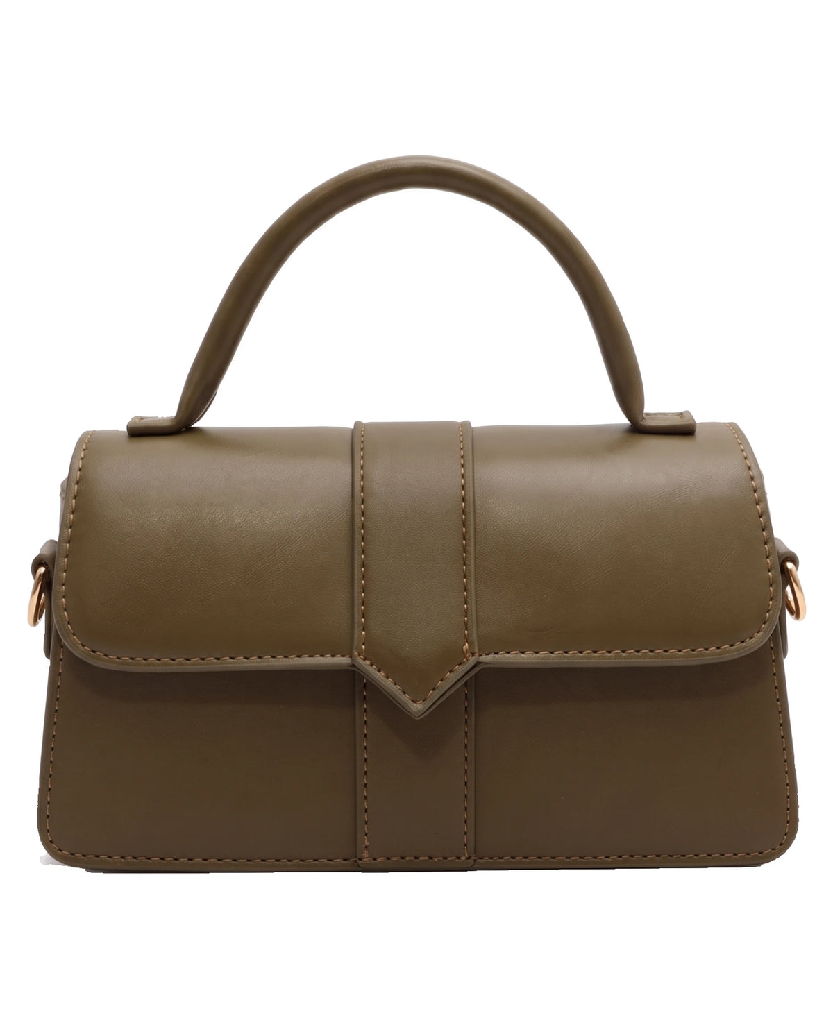 Women's Small Top-Handle Flap Bag - Paris - Olive