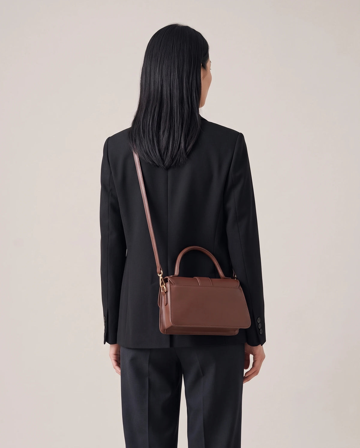 Women's Small Top-Handle Flap Bag - Paris - Model Back