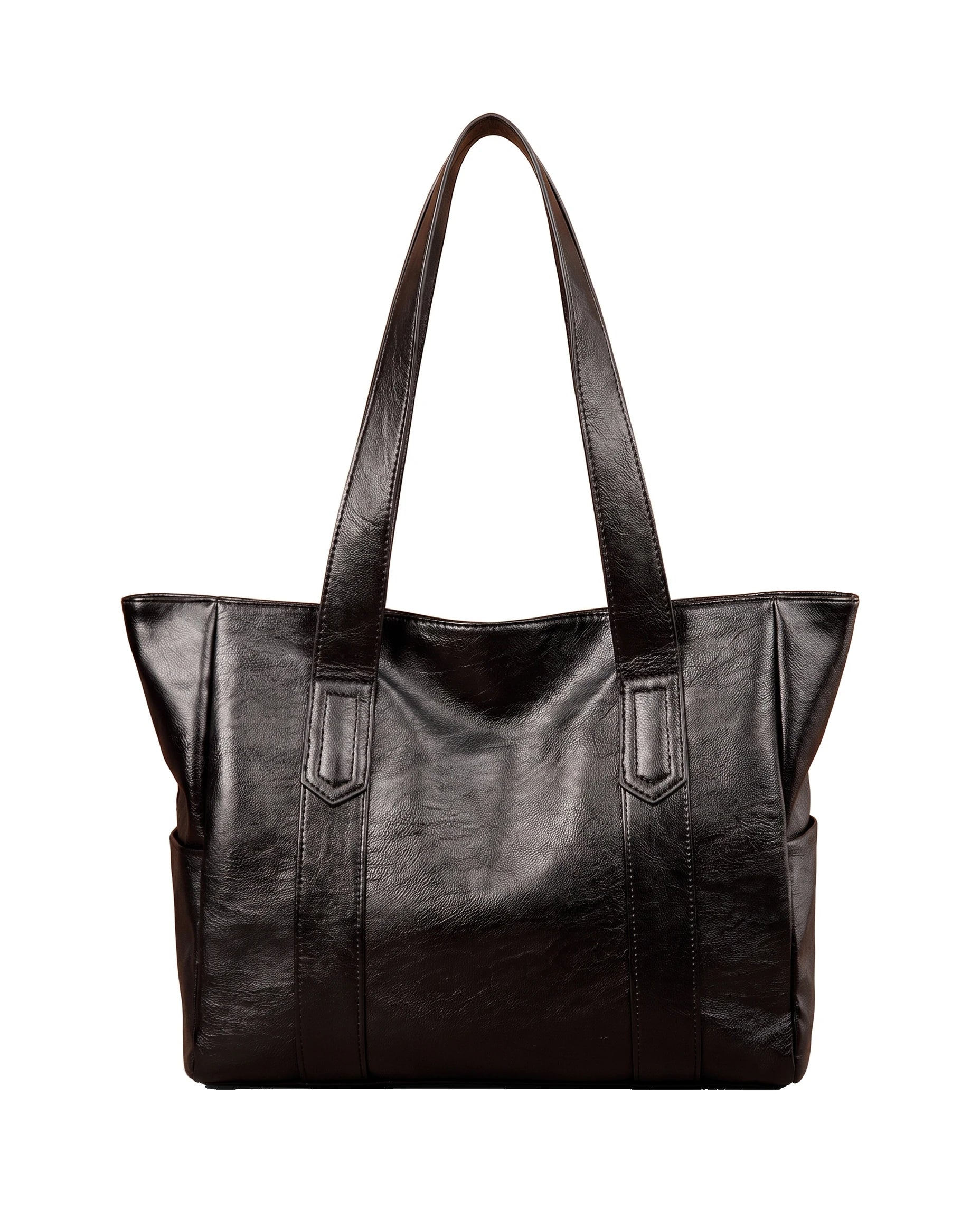 Women's Large Zip-Top Tote Bag - Margaux - Black