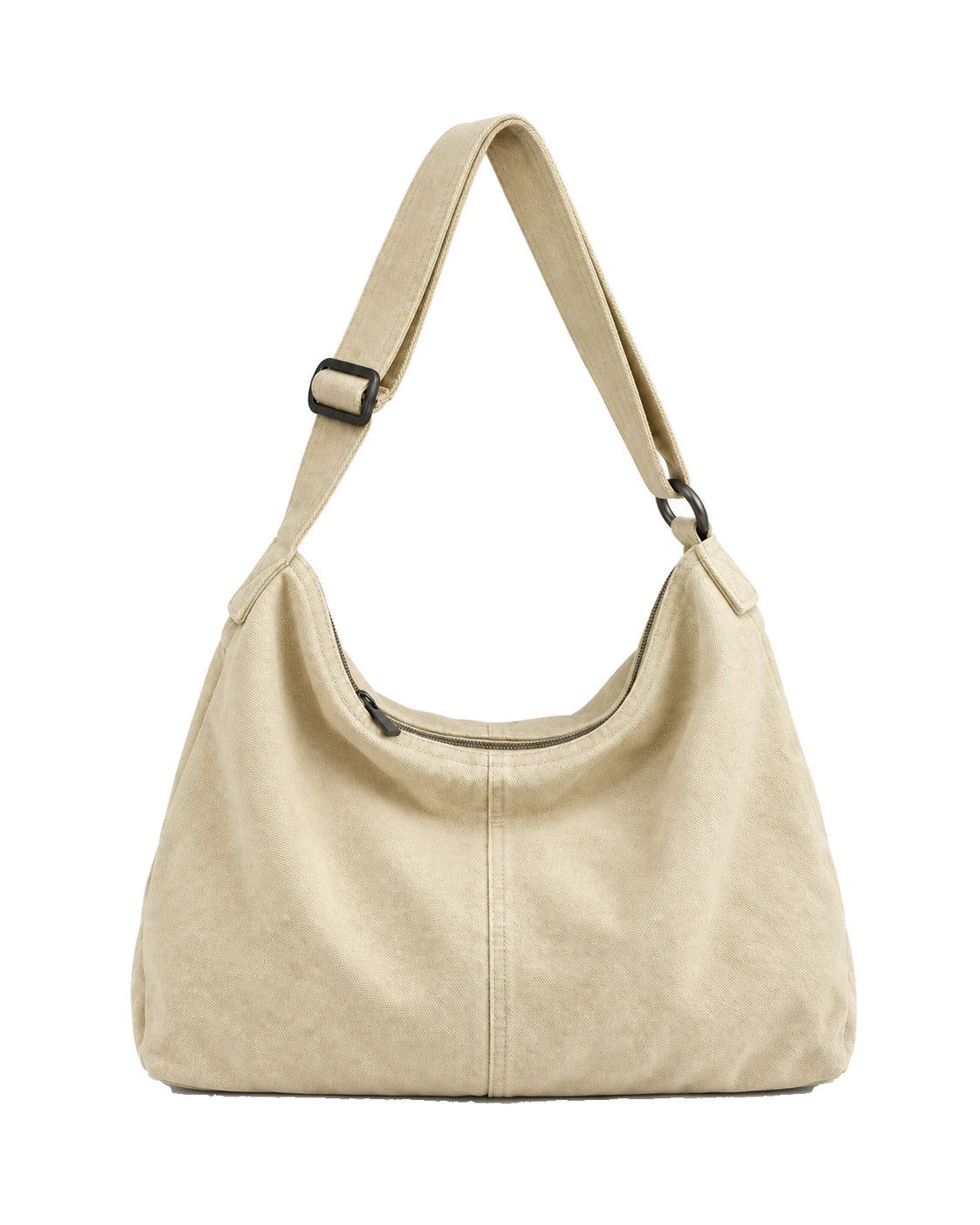 Women's Washed Canvas Hobo Bag - Colette - Cream
