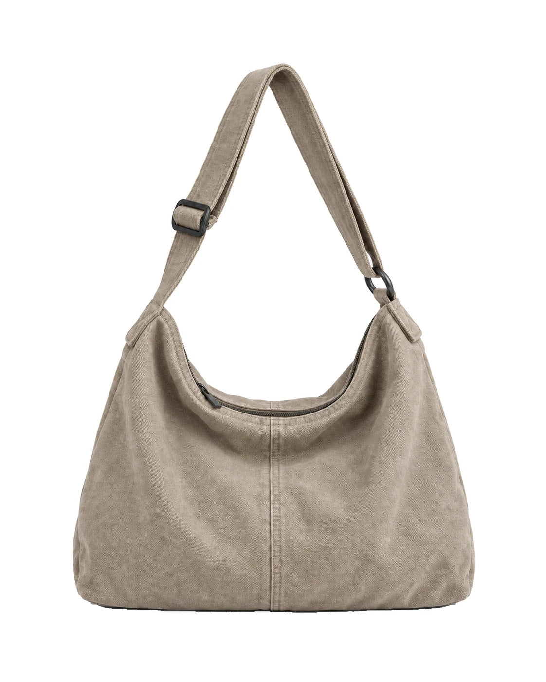 Women's Washed Canvas Hobo Bag - Colette - Taupe