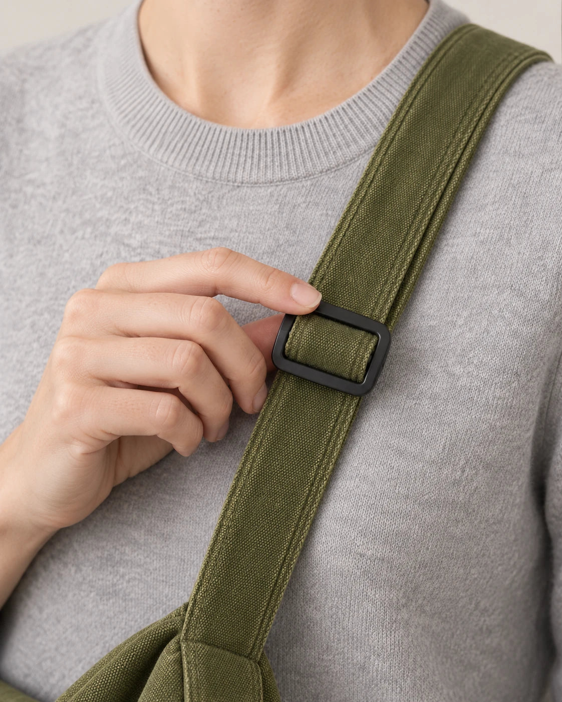 Women's Washed Canvas Hobo Bag - Colette - Adjustable Strap Slider